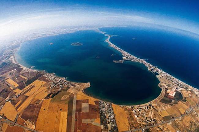 Vista aérea del Mar Menor y Campo de Cartagena.