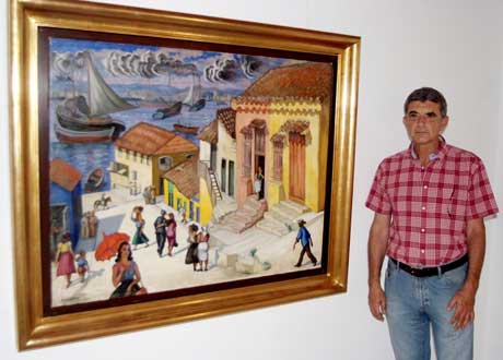Jose Manuel Marín con una obra de Segura Ezquerro