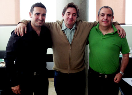 Aníbal García, Luis García Montero y Diego Reche.