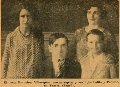 Francisco Villaespesa y su familia aparecen en la prensa brasileña.