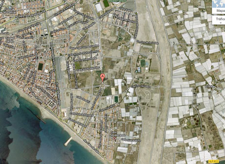 La Vega de Acá es la nueva zona de expansión de Almería. Imagen: Google Maps.