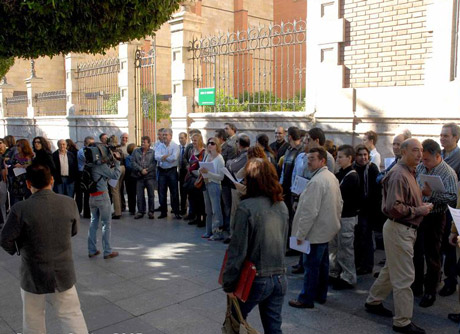 Los periodistas de Almería se concentraron en 2007 en defensa de su profesión.