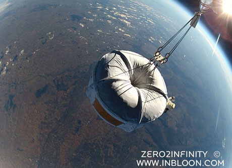 Imagen tomada en uno de los vuelos de prueba de Inbloon.