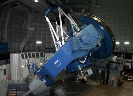 El telescopio Zeiss 3,5 m con el espectrógrafo PMAS.