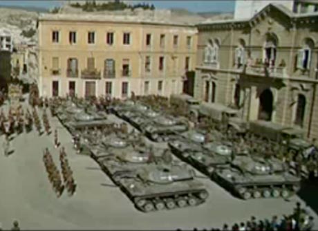 El rodaje de 'Patton' obligó a retirar una fuente de la Plaza de la Catedral.