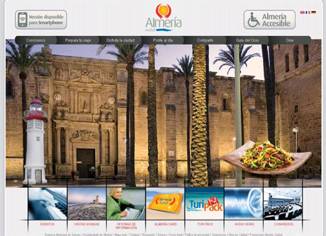 La web de Turismo de Almería.