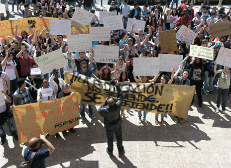 Movilización de los estudiantes almerienses el pasado abril.