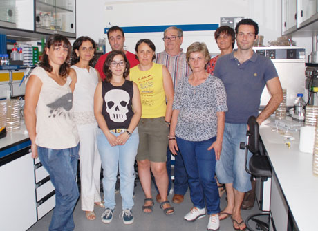 Los investigadores en un laboratorio de la UAL.