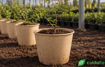 Crean una maceta biodegradable que se descompone en la tierra al sembrar la planta con ella