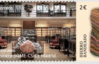 Correos dedica un sello al Instituto Geológico y Minero de España con motivo del centenario de la institución