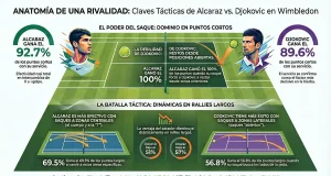 ¿Alcaraz o Djokovic? Analizan con inteligencia de datos cuál fue mejor en las finales de Wimbledon