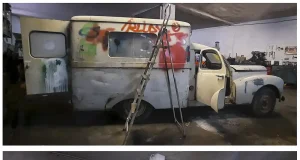 La Facultad de Medicina de Granada expone de forma permanente una ambulancia Peugeot 203 de 1953 restaurada y musealizada