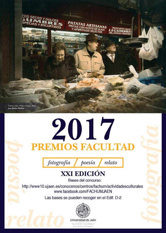 Cartel del concurso Facultad de fotografía, relato y poesía.