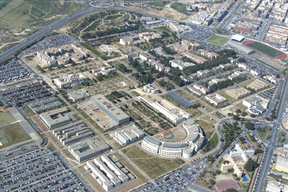 Vista aérea del campus de la Universidad de Alicante. 