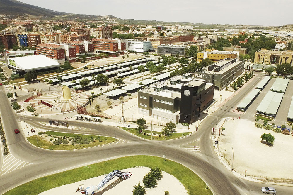 Vista aérea del campus de la Universidad de Jaén. 