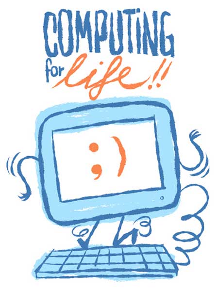 Logo del proyecto Computing 4 Life (diseñado por Juan Antonio Bautista, del CEVUG).