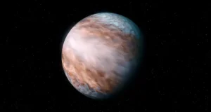 Detectan un flujo de viento supersónico en el ecuador de un exoplaneta gigante