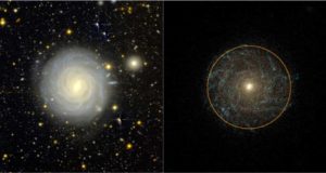 Qué tamaño tienen las galaxias según el tamaño de su materia oscura