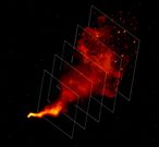 Un nuevo algoritmo convierte en una película los chorros de plasma de un agujero negro