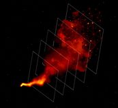 Un nuevo algoritmo convierte en una película los chorros de plasma de un agujero negro